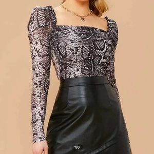 Brand new off the shoulder snake skin ruched top